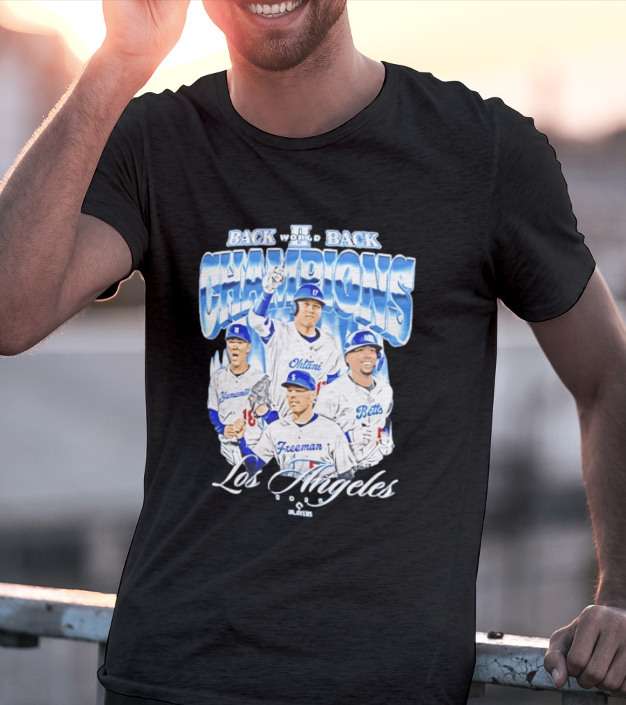 Los Angeles Back To Back Champions Ohtani Freeman Betts 2025 T-Shirt