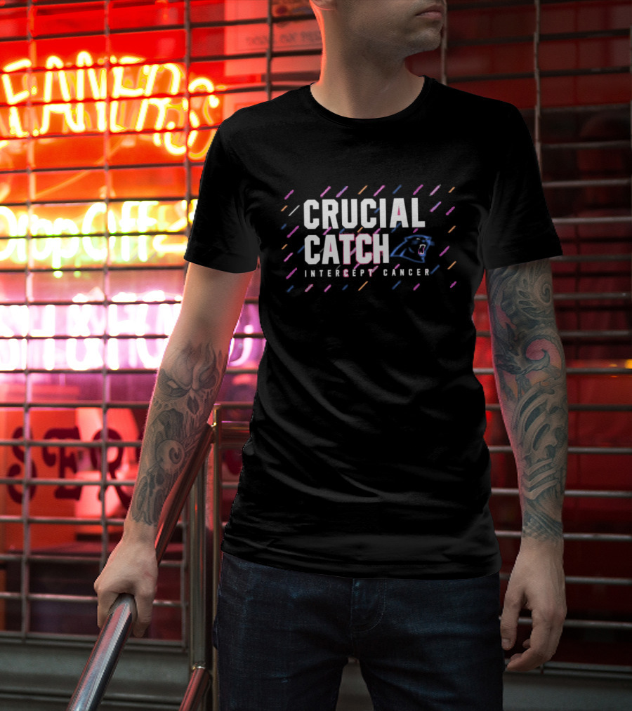 Carolina Panthers 2026 Crucial Catch Intercept Cancer Awareness T-Shirt