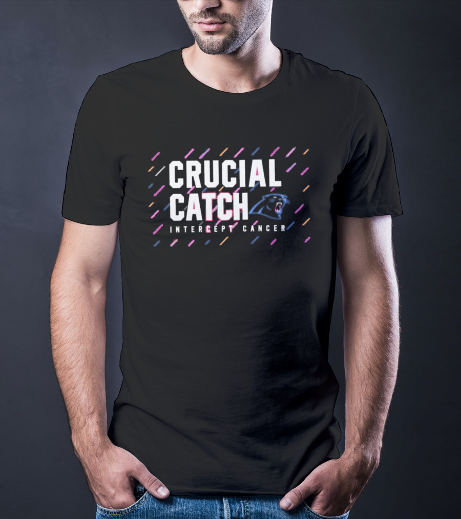 Carolina Panthers 2026 Crucial Catch Intercept Cancer Awareness T-Shirt