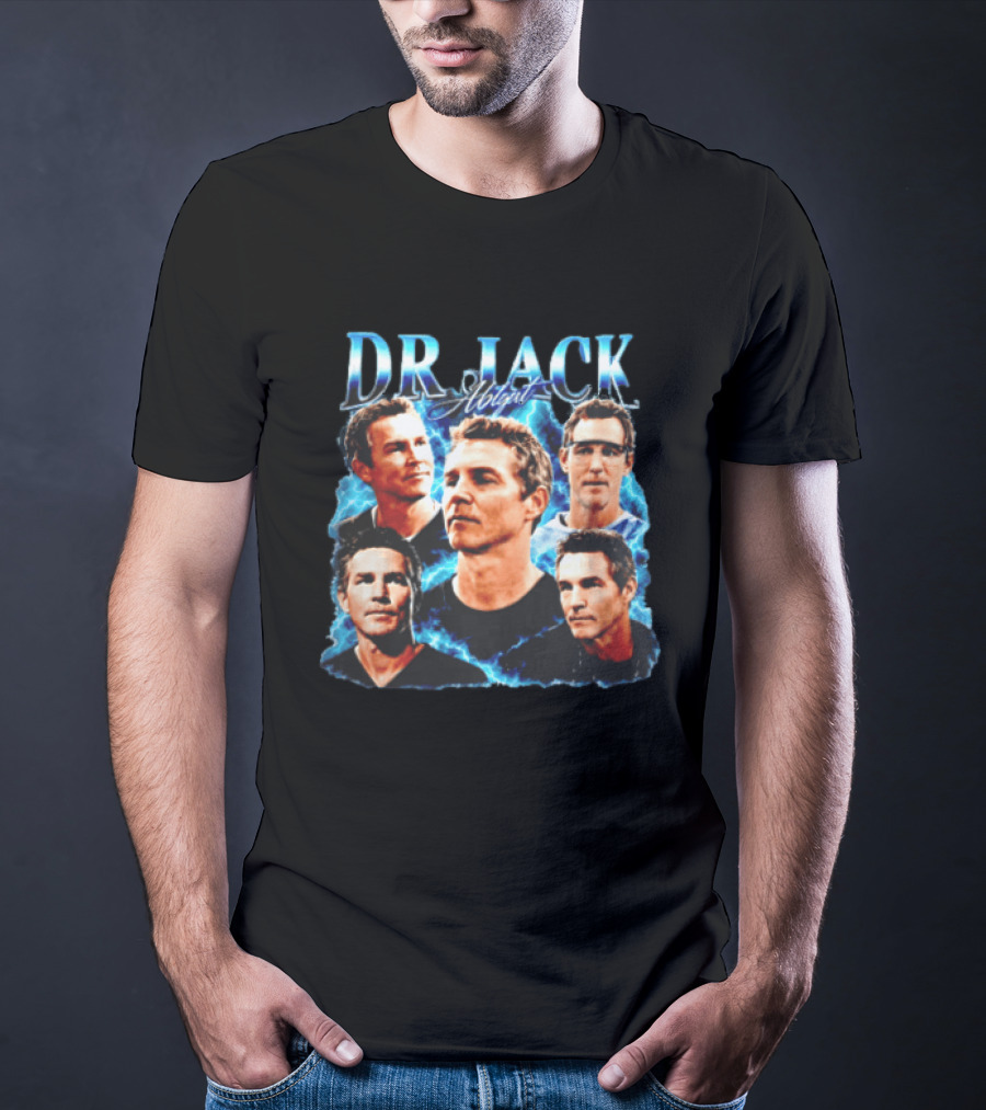 Dr Jack Abigail Bootleg Lightning Doctor Portraits Black T-Shirt