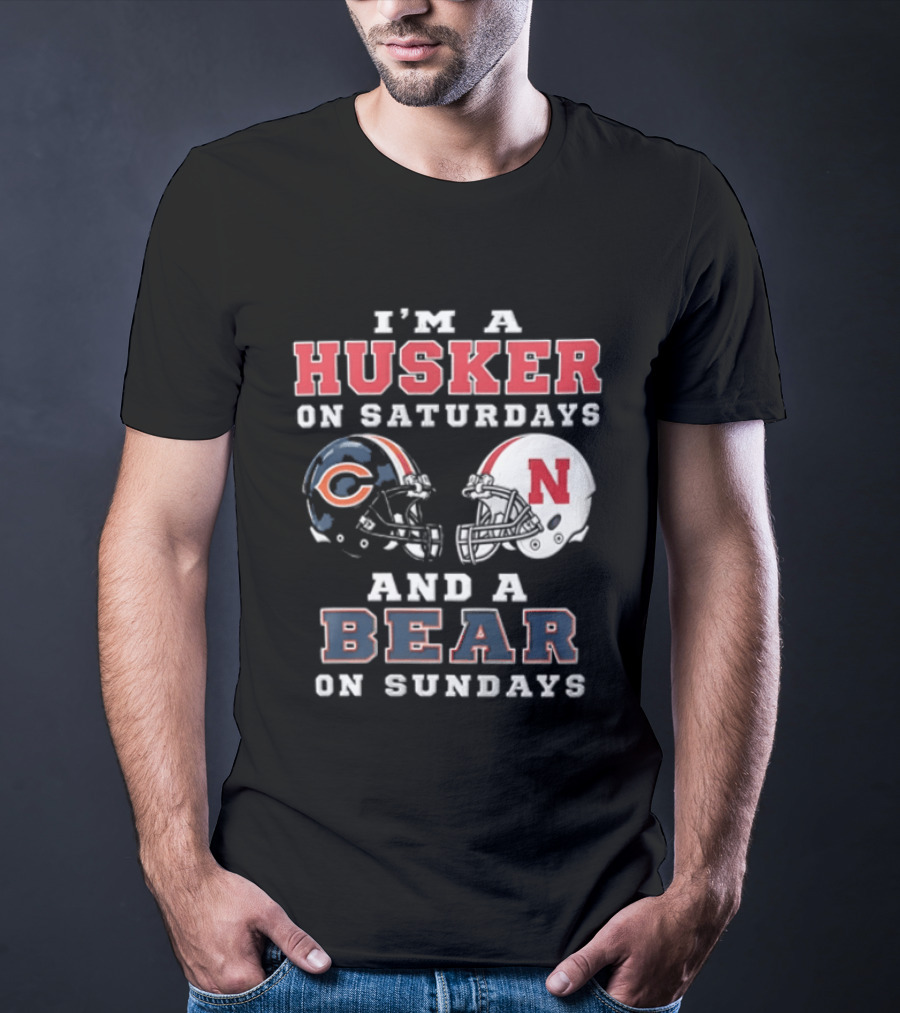 Nebraska Cornhuskers Saturdays Chicago Bears Sundays Sports Fan Gear T-Shirt