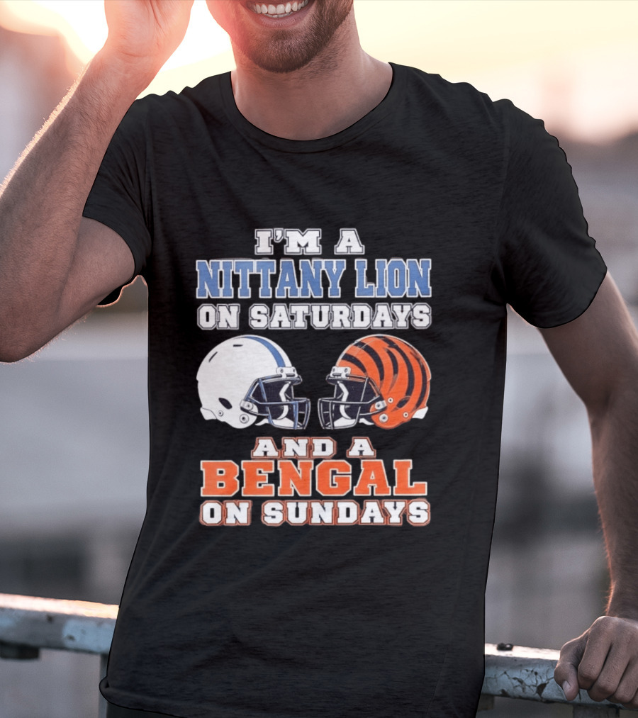 Nittany Lion On Saturdays Bengal On Sundays Football Fan Helmets T-Shirt
