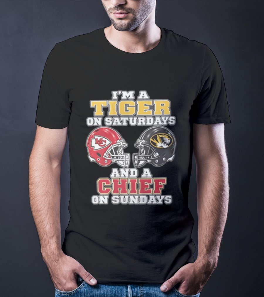 I'm A Tiger On Saturdays On And A Chief On Sundays Kansas City Missouri T-Shirt