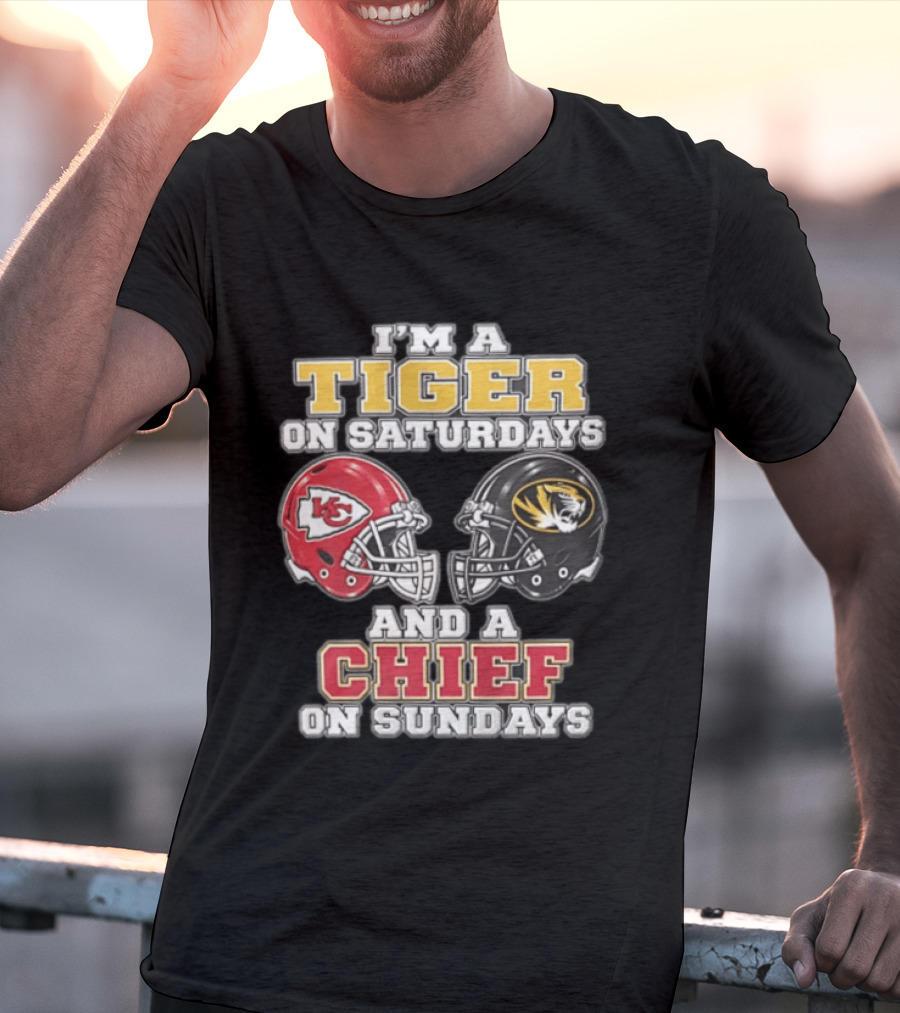 I'm A Tiger On Saturdays On And A Chief On Sundays Kansas City Missouri T-Shirt