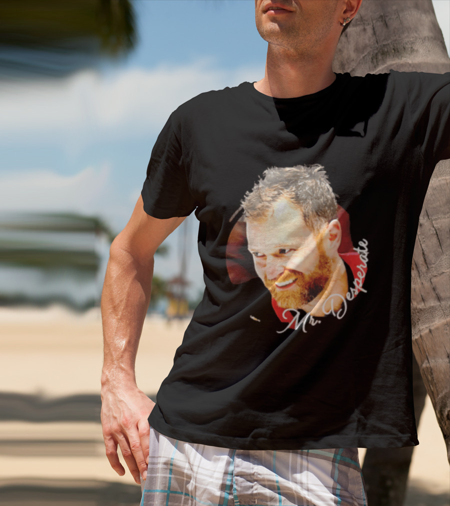 Mr Desperate Smiling Bearded Man Circular Photo T-Shirt