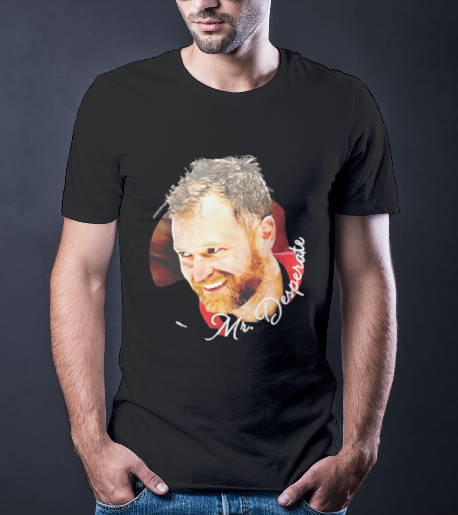 Mr Desperate Smiling Bearded Man Circular Photo T-Shirt