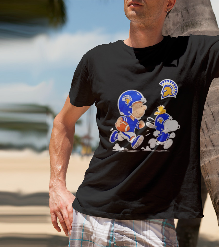 San José State Spartans Charlie Brown Woodstock Snoopy Football NCAA T-Shirt
