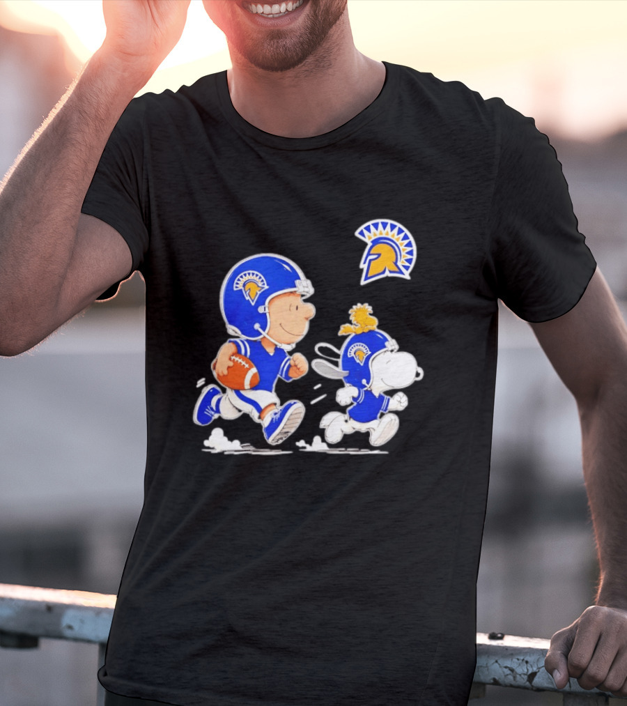 San José State Spartans Charlie Brown Woodstock Snoopy Football NCAA T-Shirt