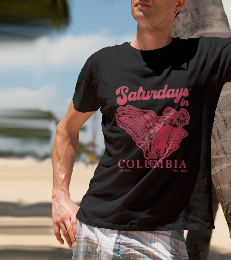 Saturdays In Columbia Old Row Gamecock Rooster Est 2014 T-Shirt