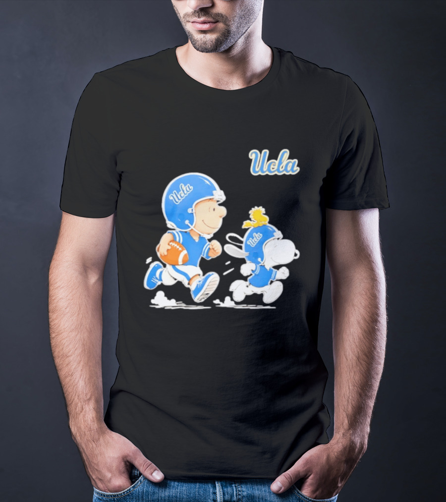 UCLA Charlie Brown Woodstock Snoopy Football NCAA Bruins Collaboration T-Shirt
