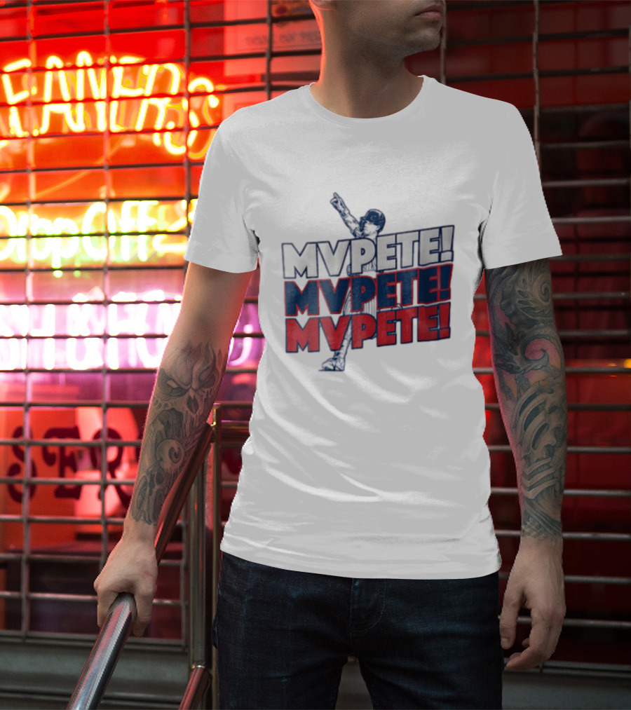 MVPETE Baseball Player Pointing Up Repeated T-Shirt