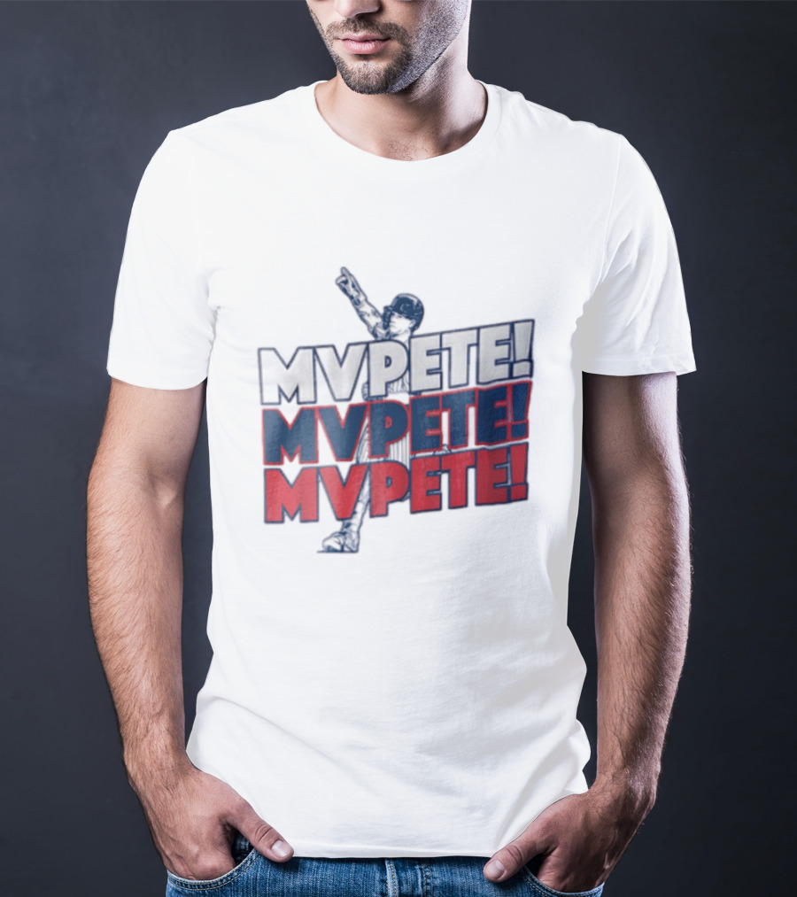 MVPETE Baseball Player Pointing Up Repeated T-Shirt