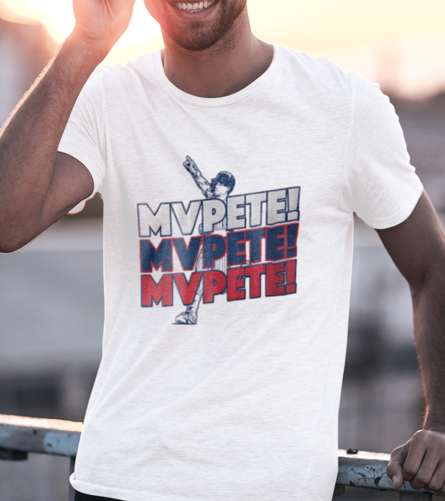 MVPETE Baseball Player Pointing Up Repeated T-Shirt