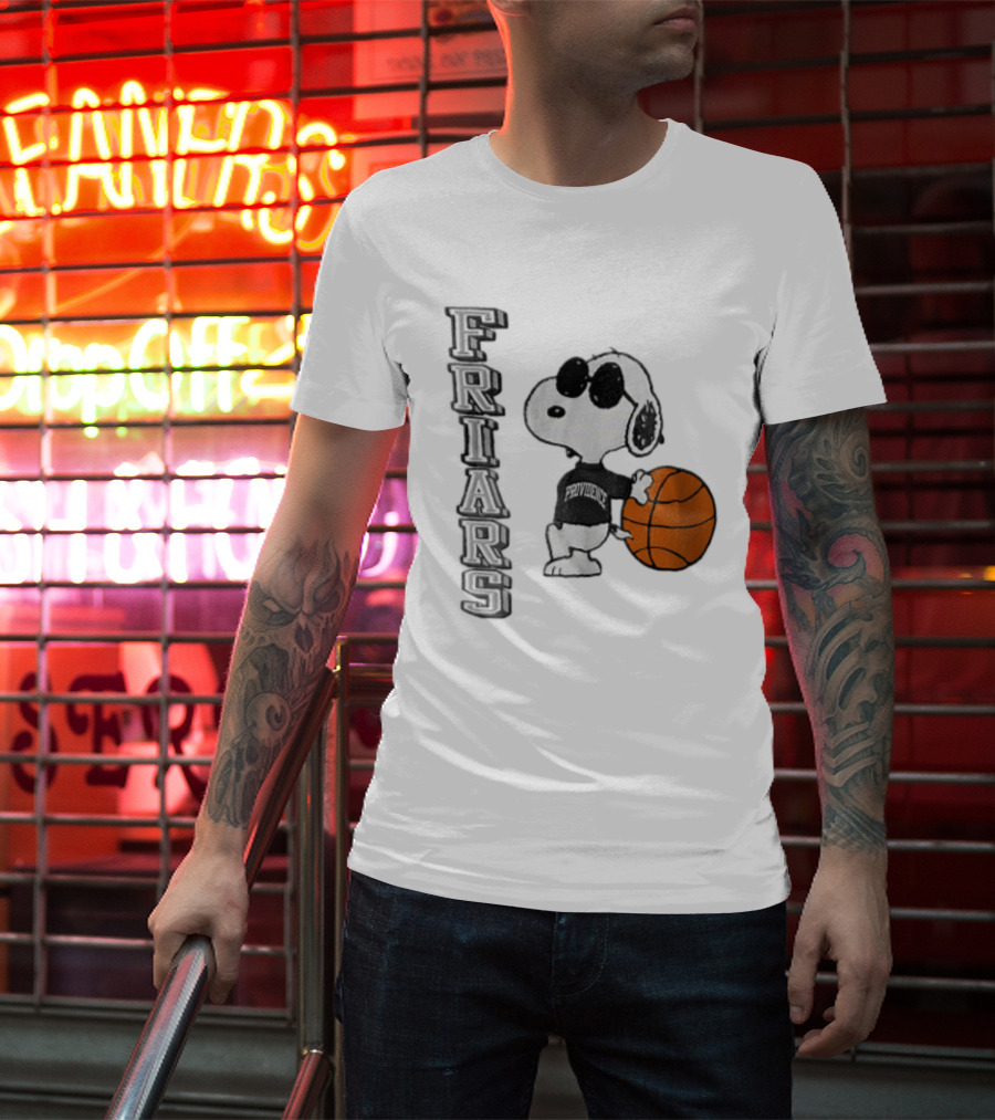 Providence Friars NCAA Snoopy Leaning Basketball Sunglasses T-Shirt