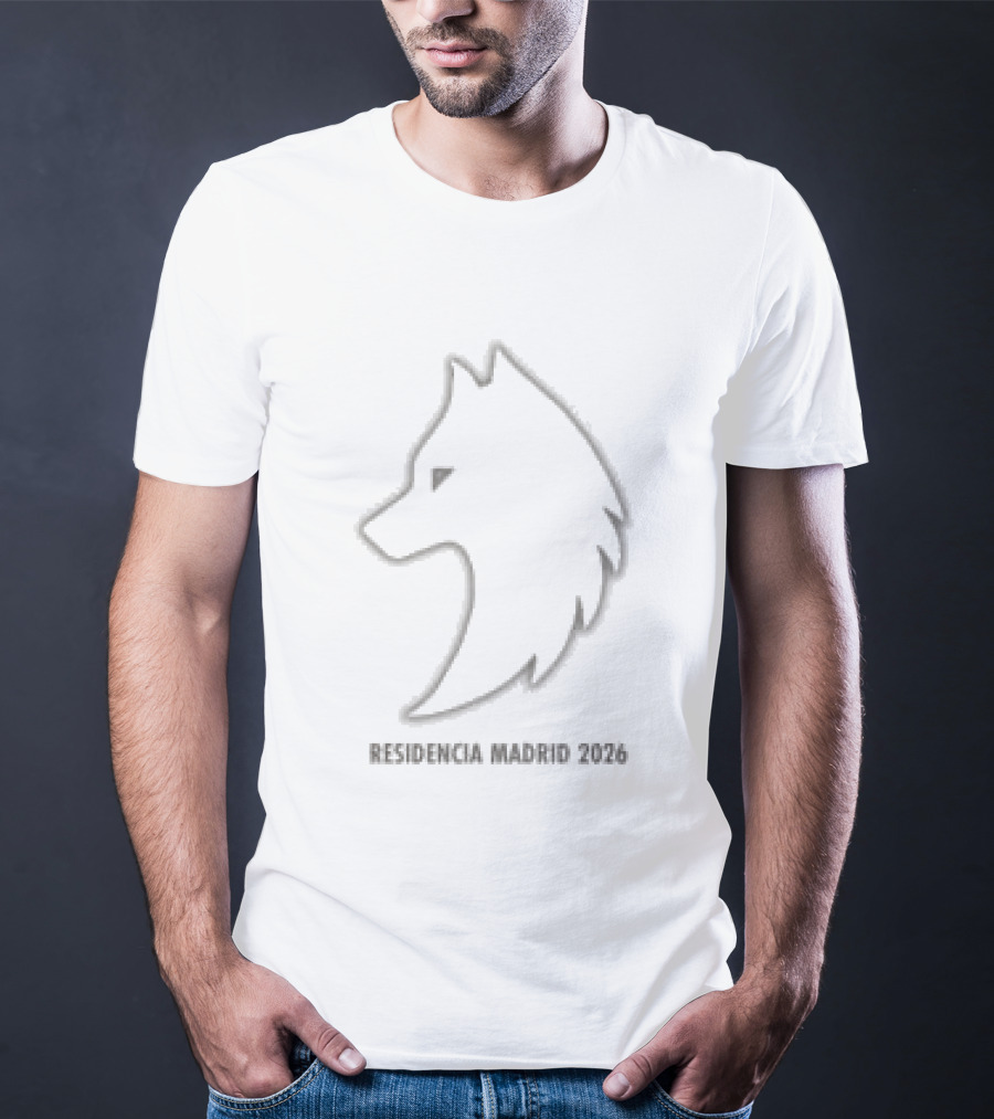 Shakira Store Cream Wolf Po Featuring Edgy Wolf Outline Minimalist T-Shirt