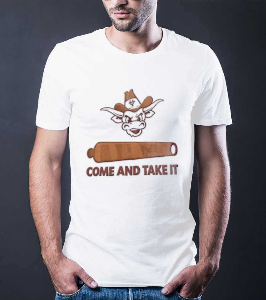 Texas Longhorns Mascot Cowboy Come And Take It Cannon T-Shirt