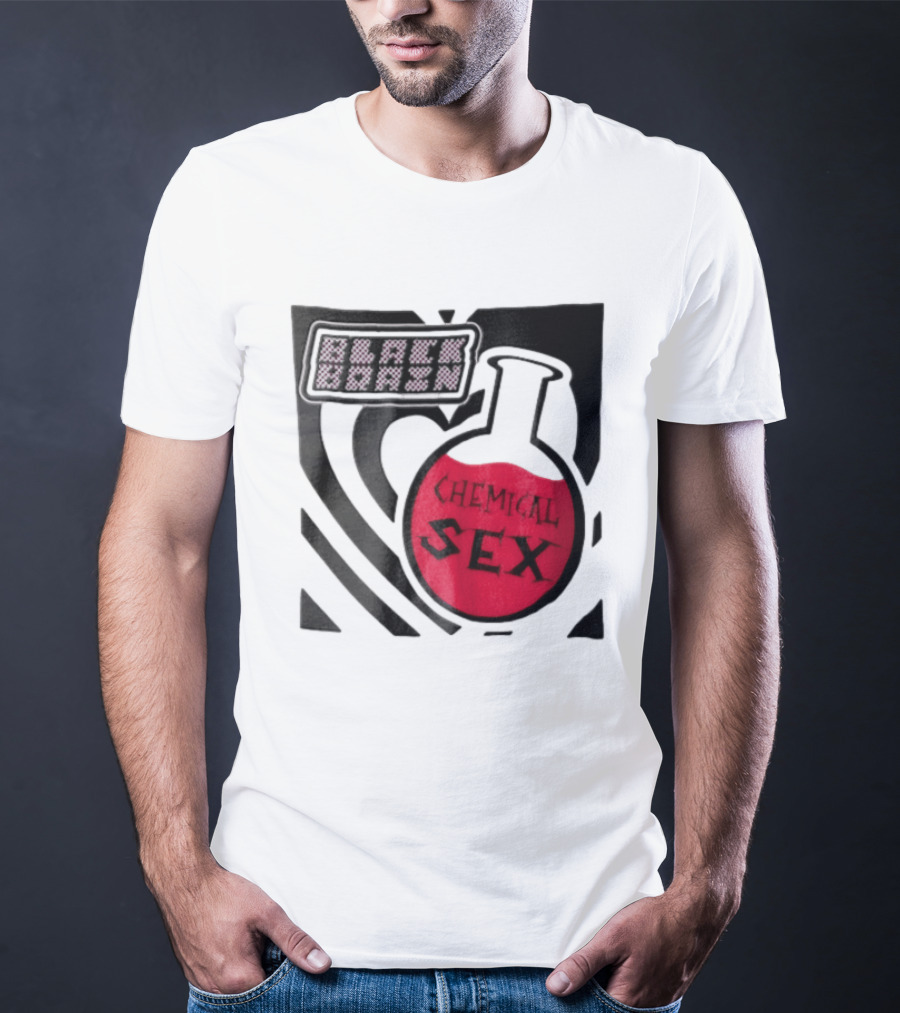 Black Brain Chemical Sex Halftone Heart Flask T-Shirt