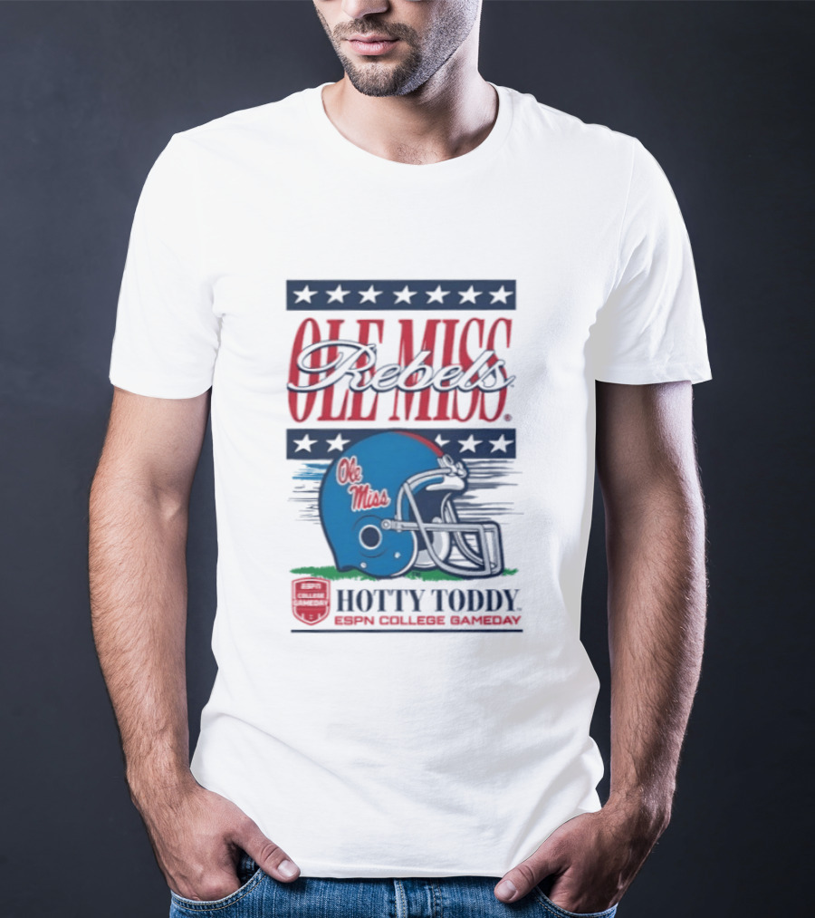 Ole Miss Rebels Helmet Hotty Toddy ESPN College Gameday T-Shirt