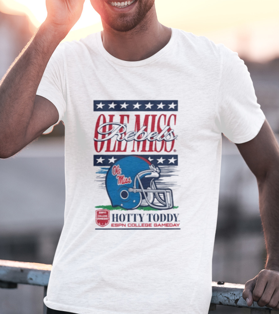 Ole Miss Rebels Helmet Hotty Toddy ESPN College Gameday T-Shirt