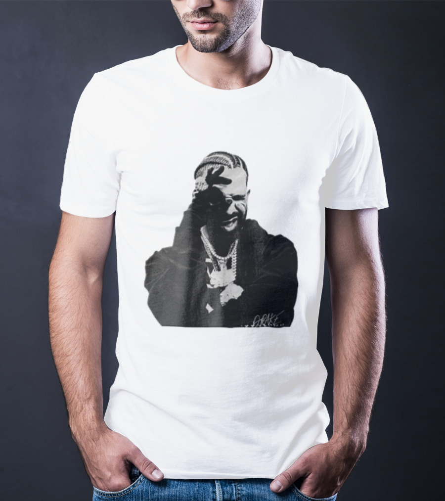 Drake Halftone Rapper Chains Gloves T-Shirt