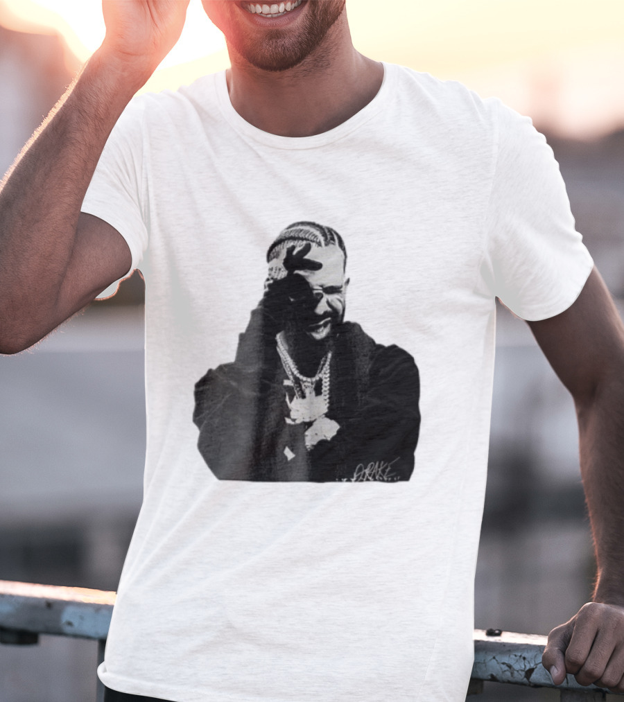 Drake Halftone Rapper Chains Gloves T-Shirt