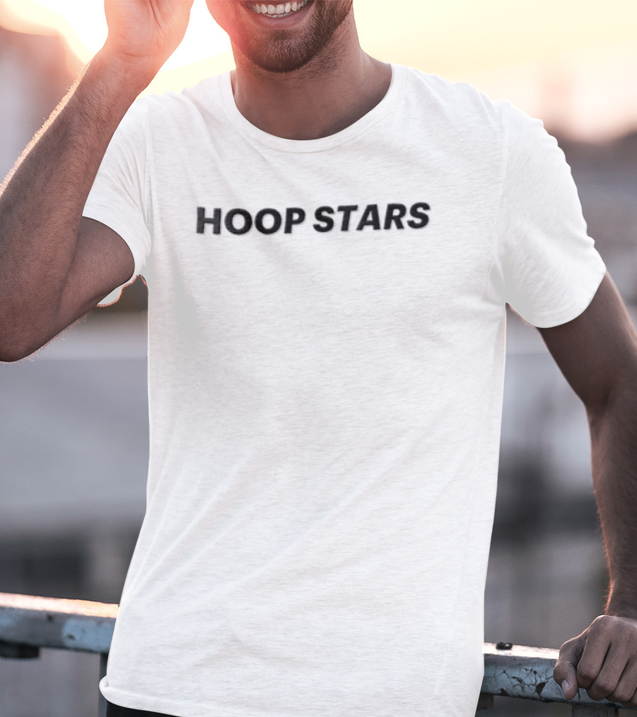 Hoop Stars Black Sans Serif Block Lettering T-Shirt