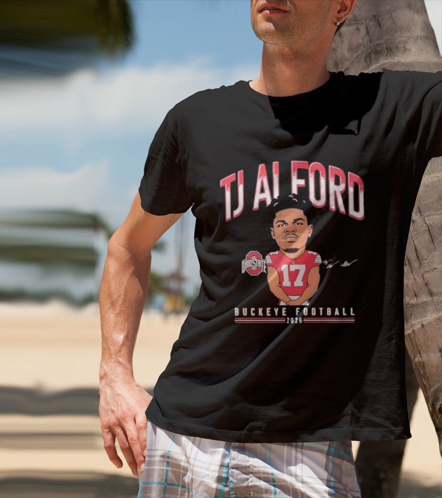 TJ Alford 17 Ohio State Buckeye Football 2026 Caricature T-Shirt