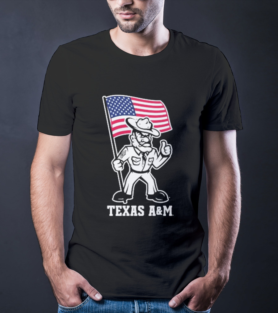 Texas A&M Ol' Sarge 2026 American Flag T-Shirt