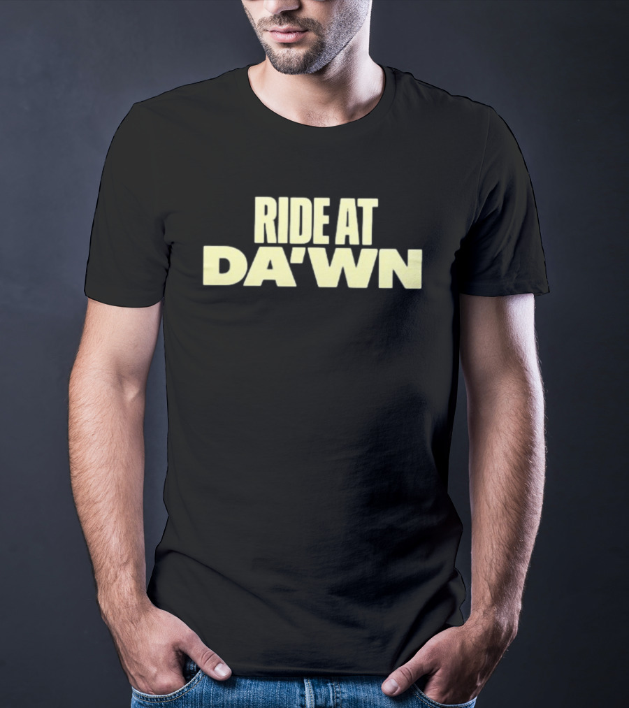 Aces Ride At Dawn Text Bold Yellow Font T-Shirt