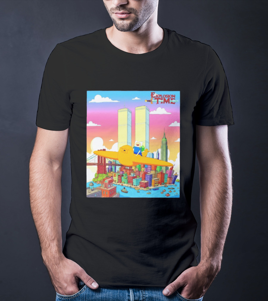Explosion Time Adventure Finn And Jake NYC Skyline T-Shirt