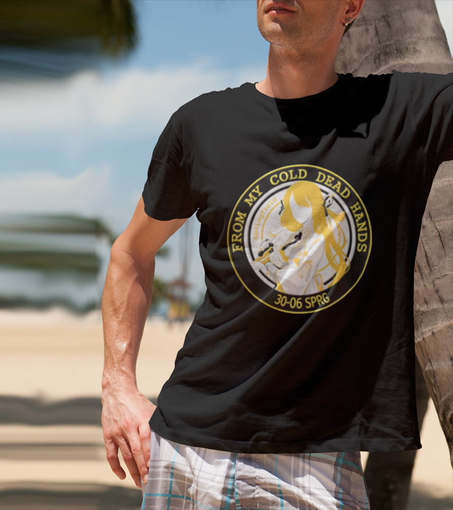 From My Cold Dead Hands Springfield 30 06 Sprg Anime Girl Yellow And Black Circle T-Shirt
