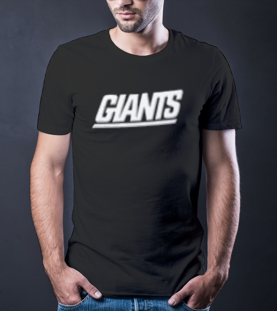 Giants Text Bold White Font Left Chest Placement T-Shirt