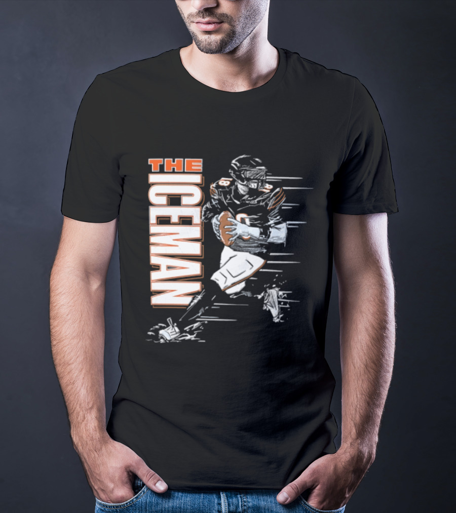 Chicago Bears The Iceman Football Player Running Holding Ball T-Shirt