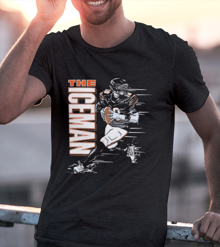 Chicago Bears The Iceman Football Player Running Holding Ball T-Shirt