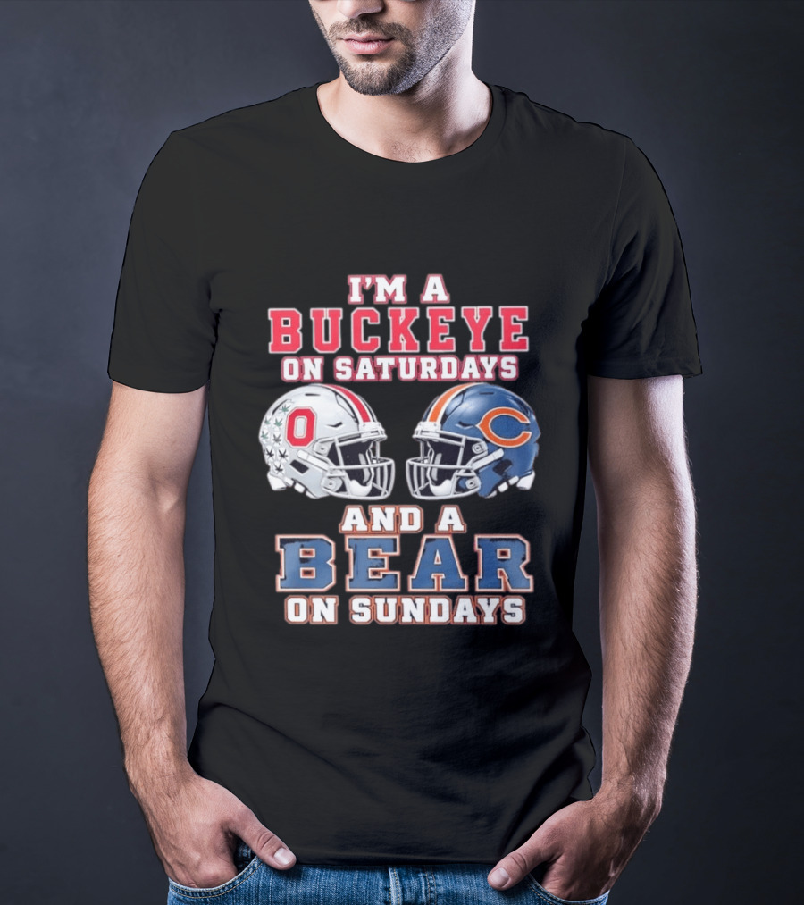 Ohio Buckeyes Saturdays Chicago Bears Sundays Football Rivalry T-Shirt