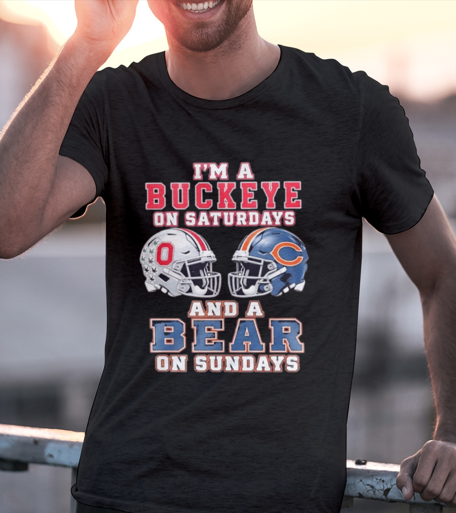 Ohio Buckeyes Saturdays Chicago Bears Sundays Football Rivalry T-Shirt