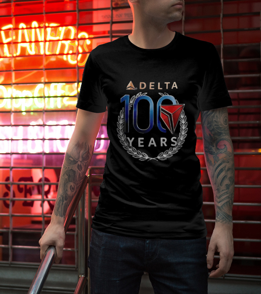 Delta 100 Years Laurel Wreath Anniversary T-Shirt
