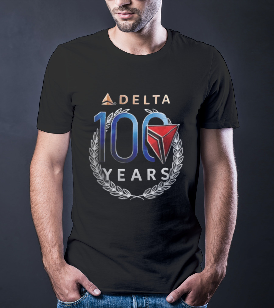 Delta 100 Years Laurel Wreath Anniversary T-Shirt