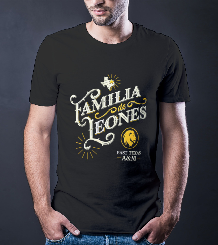 Familia De Leones East Texas A&M Map Star Lion T-Shirt