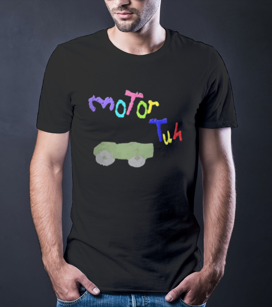 Motor Tuh Colorful Green Truck Drawing T-Shirt