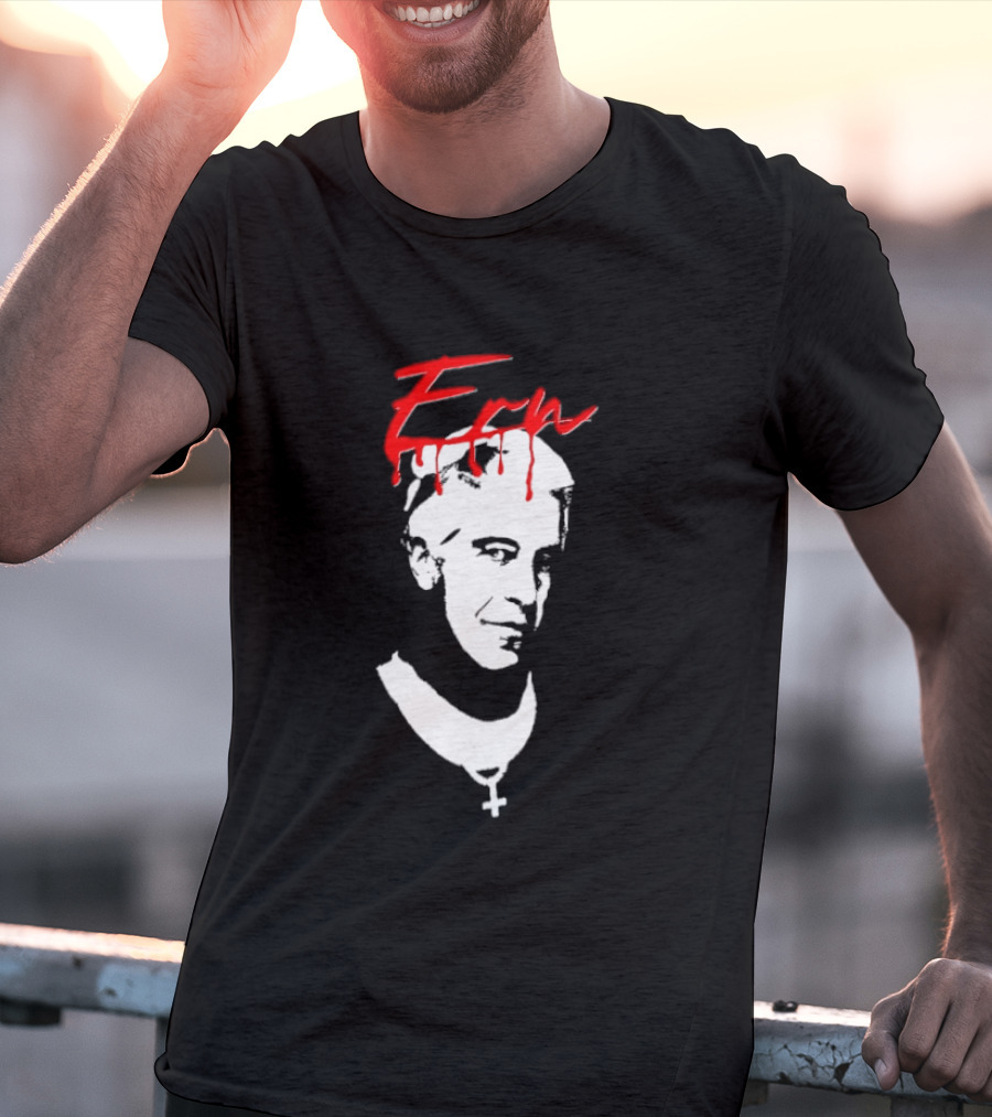 Epstein Priest With Dripping Red T-Shirt