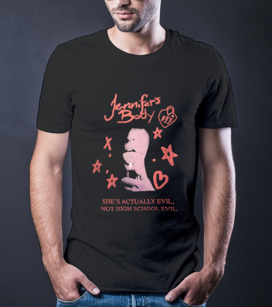 Jennifer's Body She's Actually Evil Not High School Evil Stars And Heart T-Shirt
