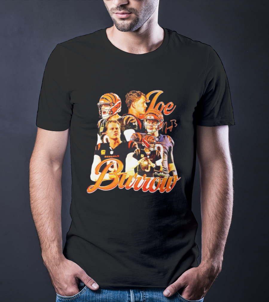 Joe Burrow Cincinnati Bengals Football Player Collage Bengals NFL QB T-Shirt