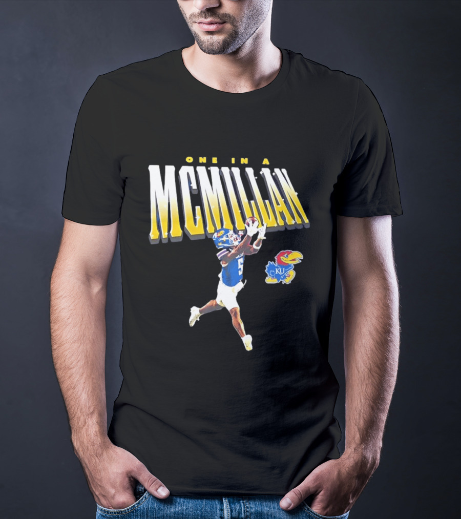 One In A McMillan Kansas Jayhawks KU Football Player Catching T-Shirt