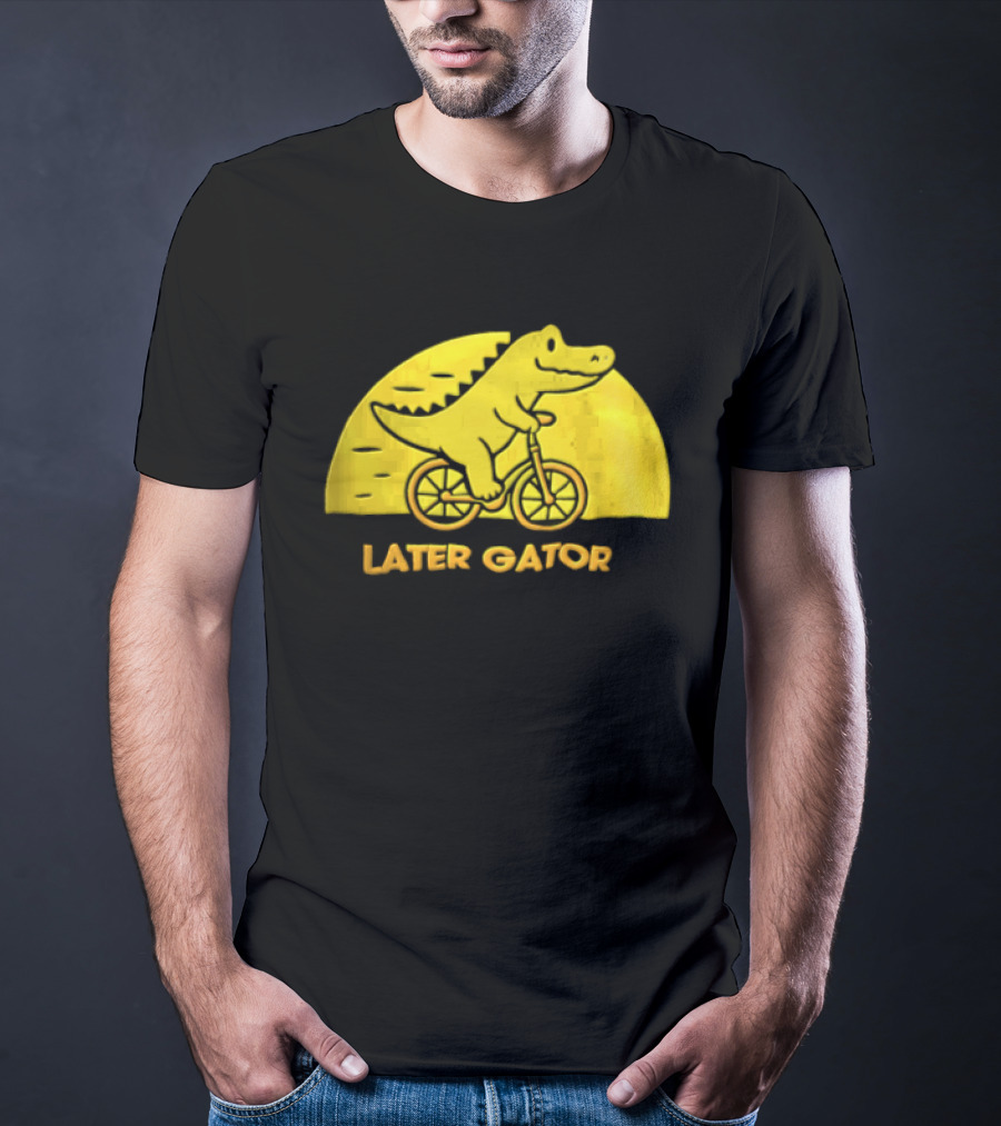 Later Gator Riding Bicycle Fun T-Shirt