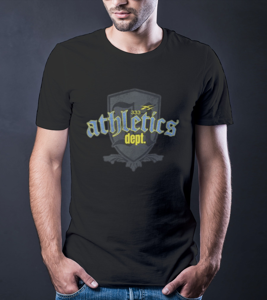 Revenge Store Glitter Arch Black Athletics Dept 333 T-Shirt