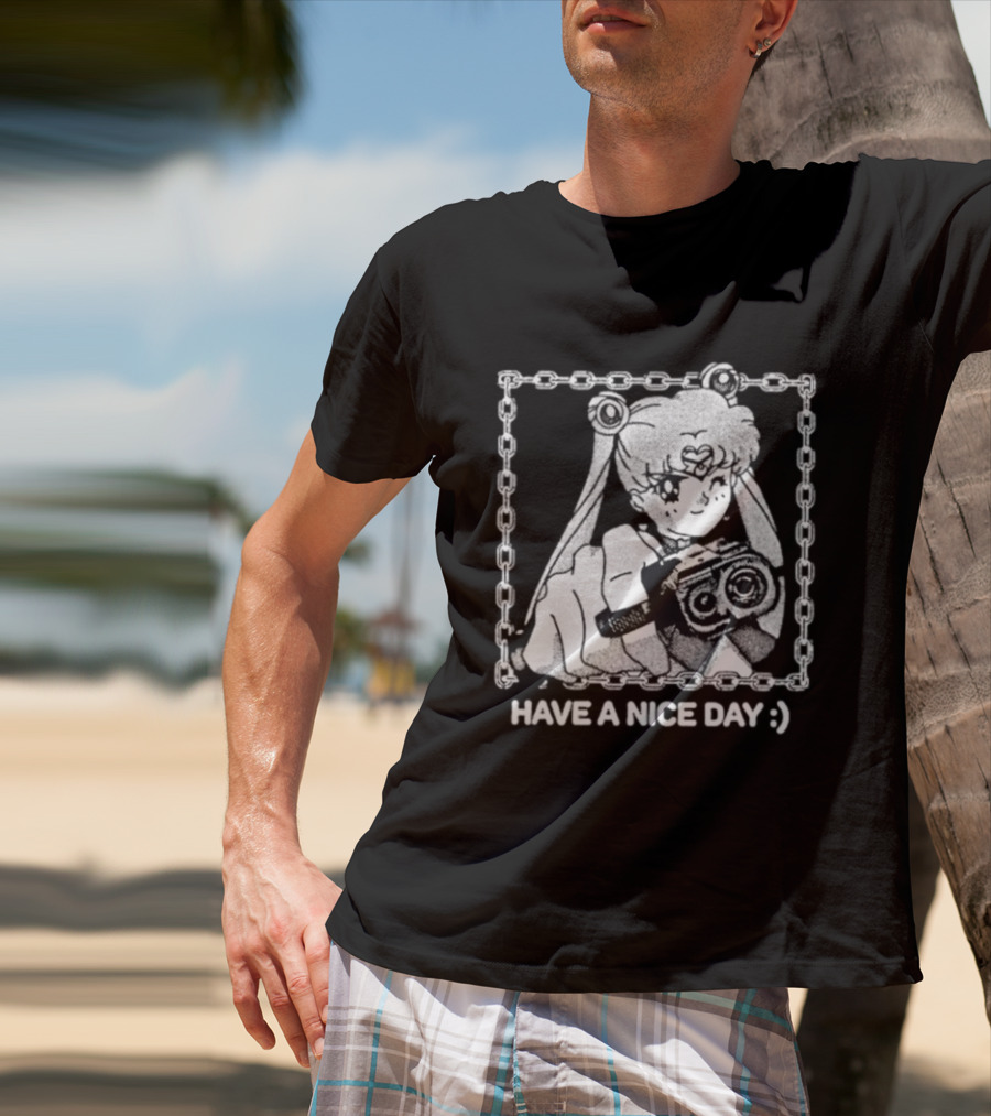 Sailor Moon Have A Nice Day Chain Frame Camera T-Shirt