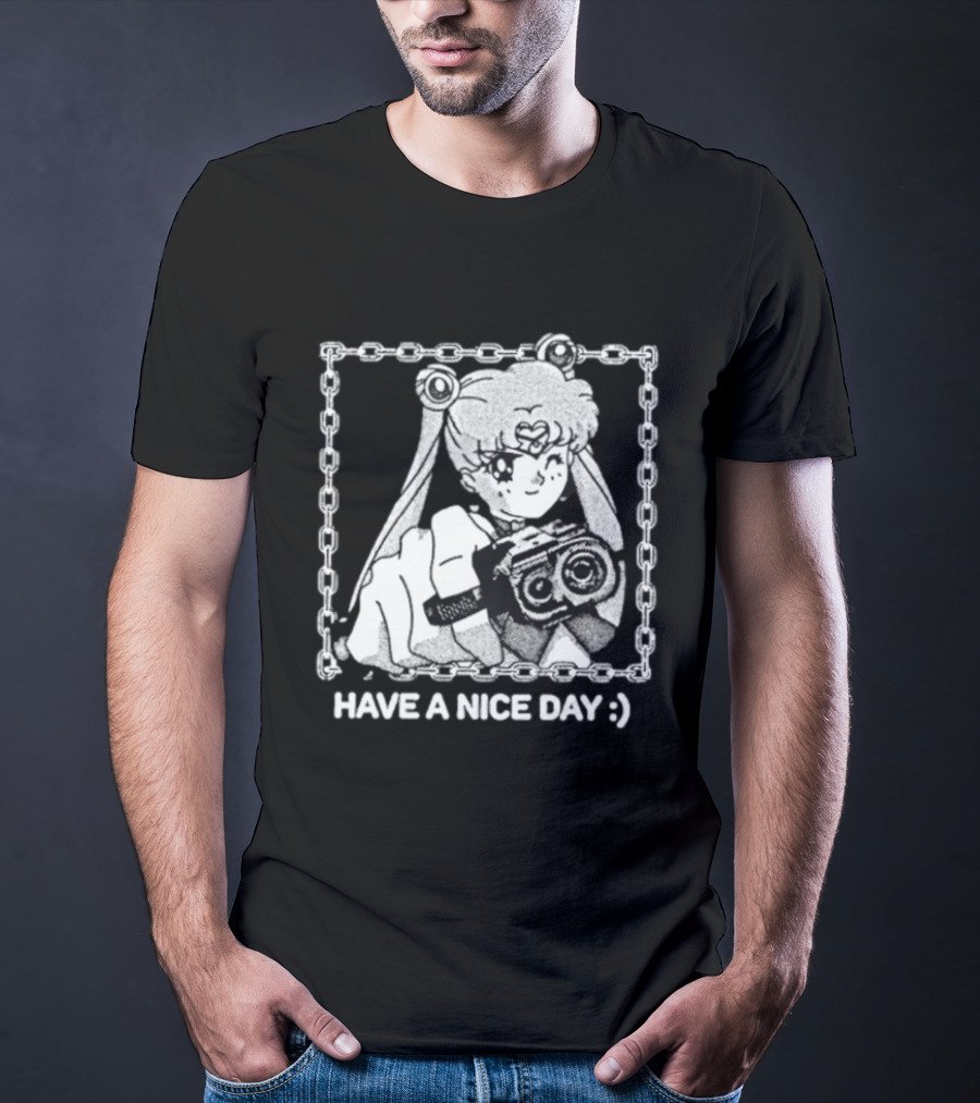 Sailor Moon Have A Nice Day Chain Frame Camera T-Shirt