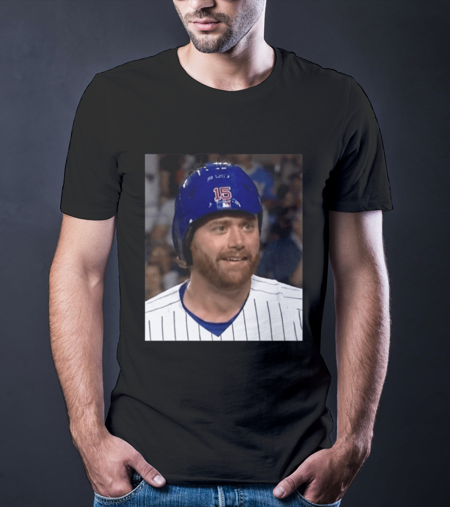 Taylor Davis Cubs Number 15 Helmet Stare T-Shirt