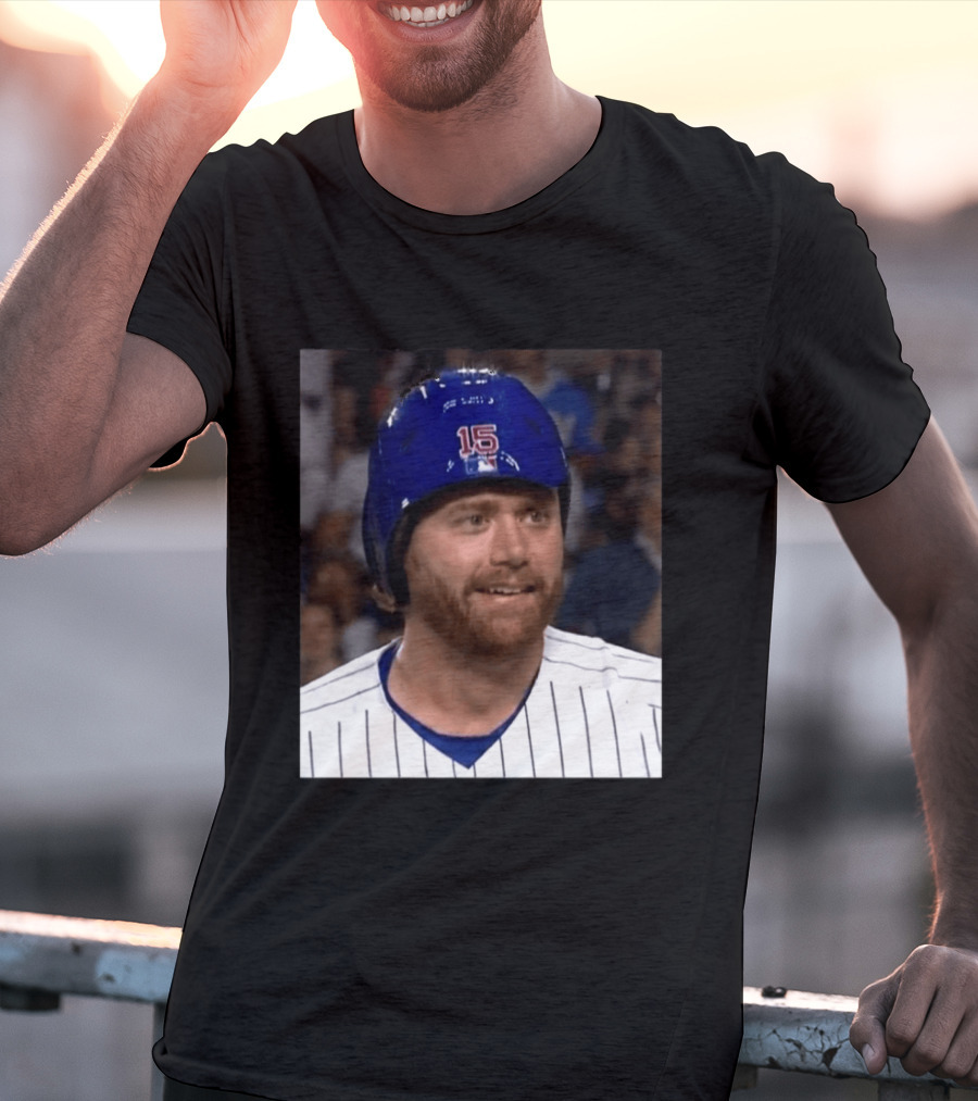 Taylor Davis Cubs Number 15 Helmet Stare T-Shirt